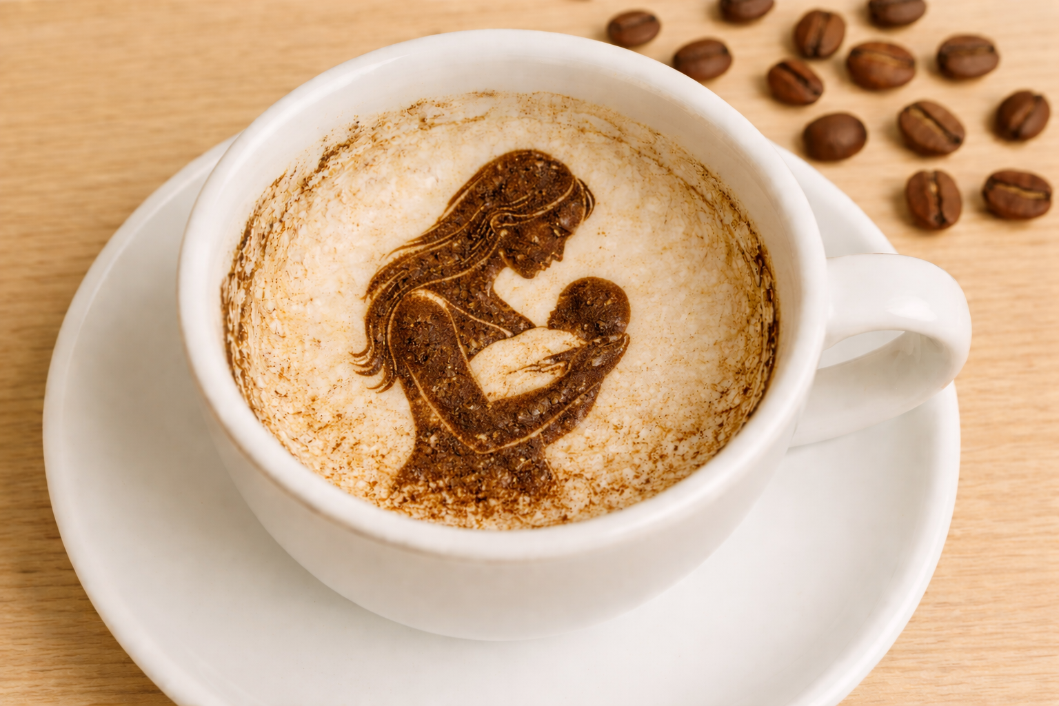 Falda Kucağında Bebek Olan Kadın